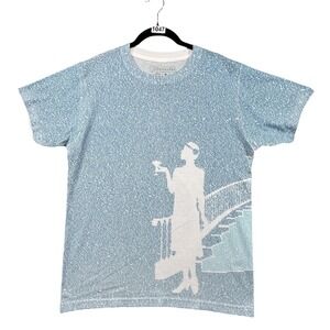 Litographs The Great Gatsby T-Shirt‎ Womens M Blue All Over Print Literary Top